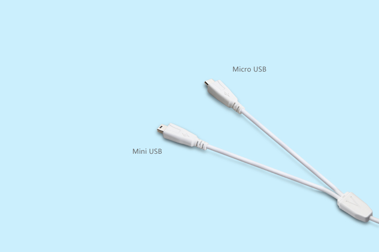 Micro USB+Mini USB二合一数据充电线 环保材质  一体成型